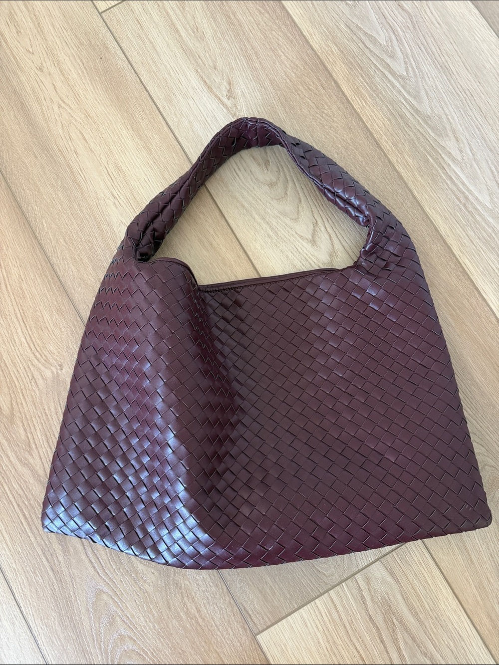 Anthropologie Woven Shoulder Bag in Burgundy